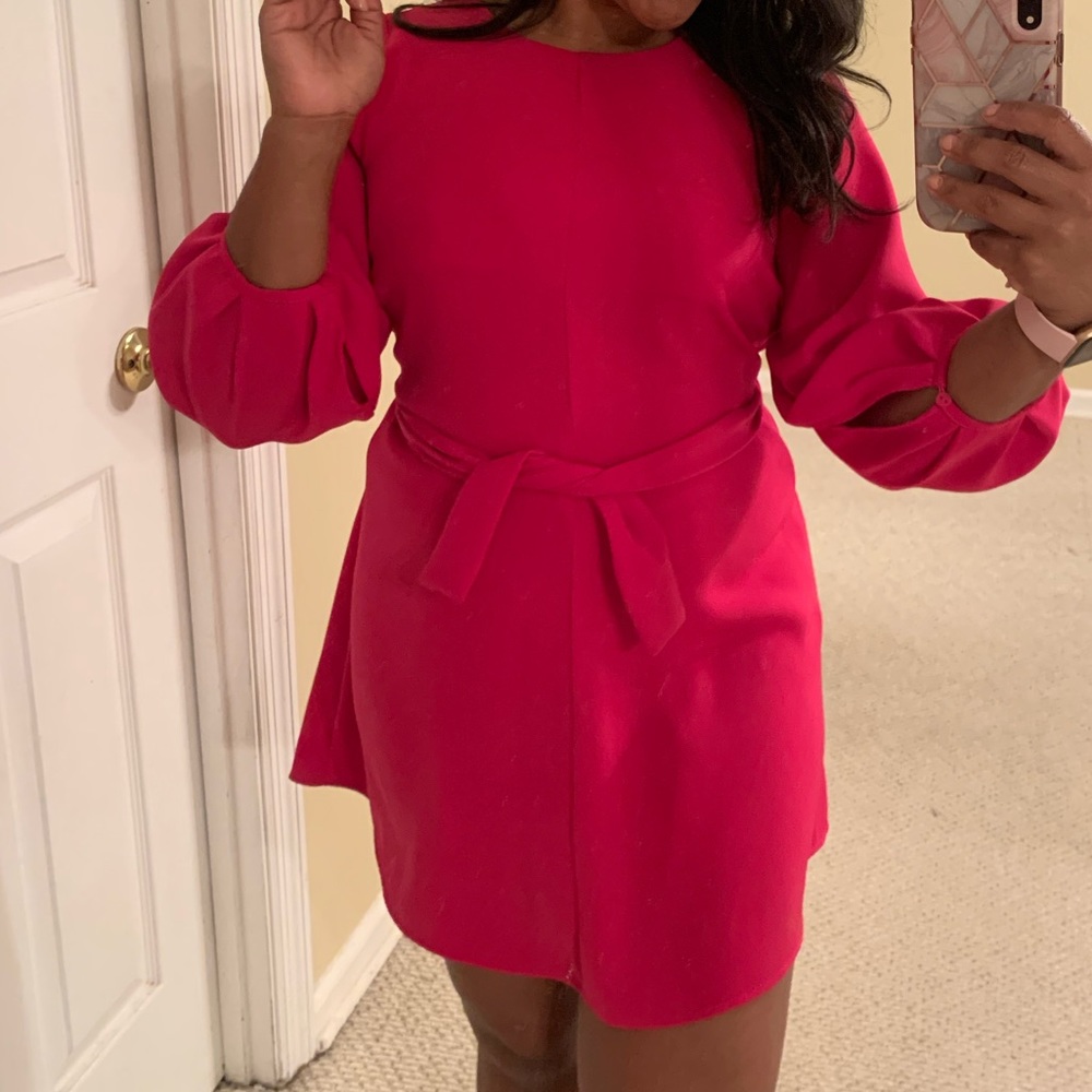 Hot Pink Zara Dress with Bow Details
